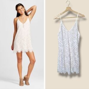 Speechless White Mini Slip Dress Crochet Lace Size Medium NWT